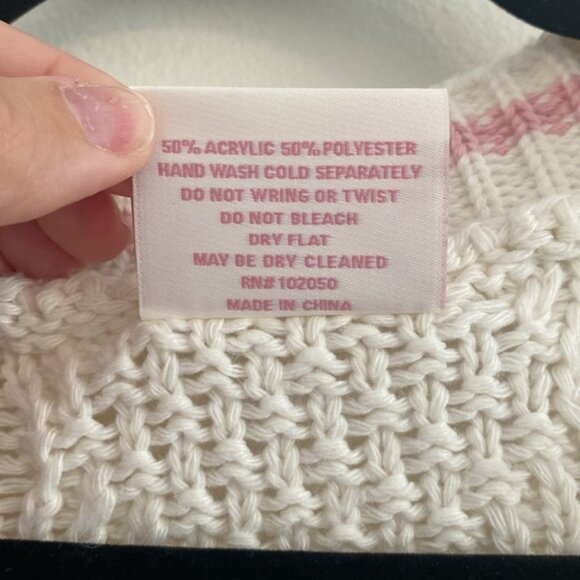 Taylor Swift Lover Cream and Pink Cable Knit Cardigan Sweater size XS/Small - Picture 3 of 8